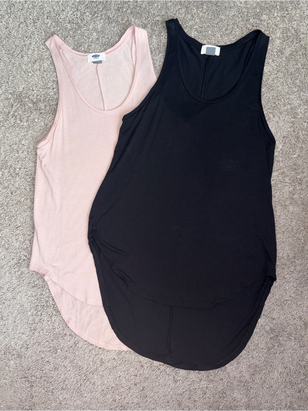 Light Pink & Black Racerback Tank Tops - Layering Essentials